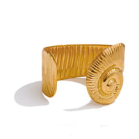 Open Abstract Gold Tone Fashion Cuff Bracelet