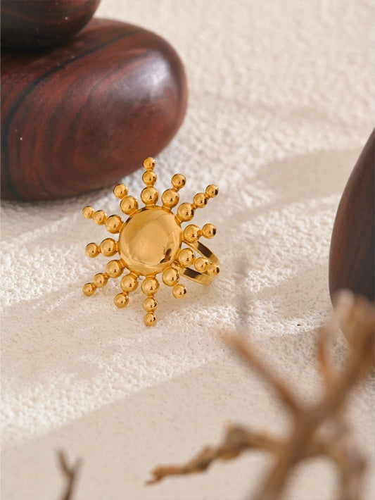 Open big stylish modern adjustable finger ring - product image