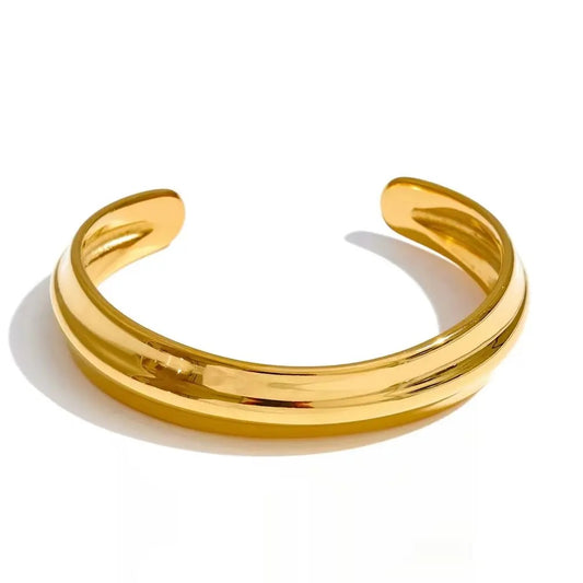 Open statement textured cuff bangle bracelet - product image