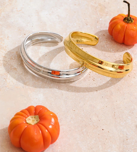 Open statement textured cuff bangle bracelet - product image