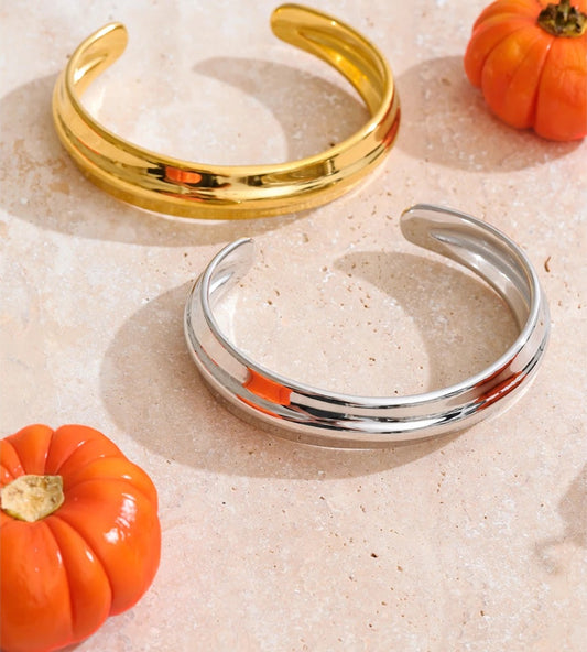 Open statement textured cuff bangle bracelet - product image