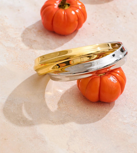 Open statement textured cuff bangle bracelet - product image