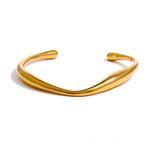 Opening contemporary minimalist texture wrist bracelet - product image