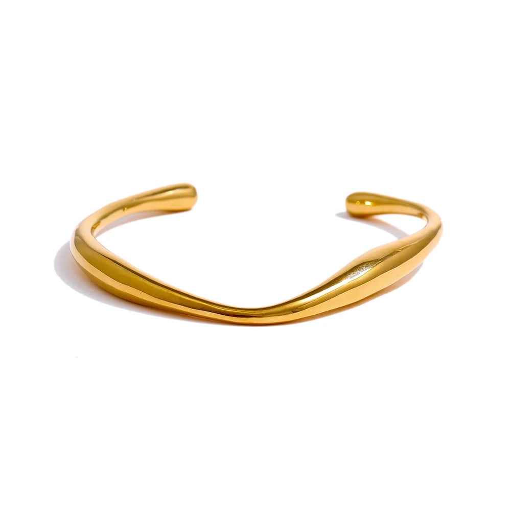 Opening contemporary minimalist texture wrist bracelet - product image