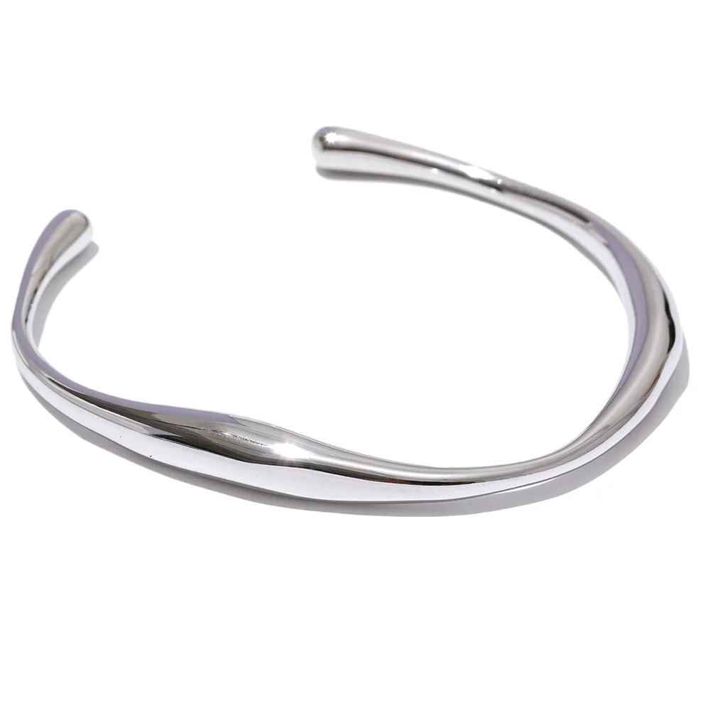 Opening contemporary minimalist texture wrist bracelet - product image