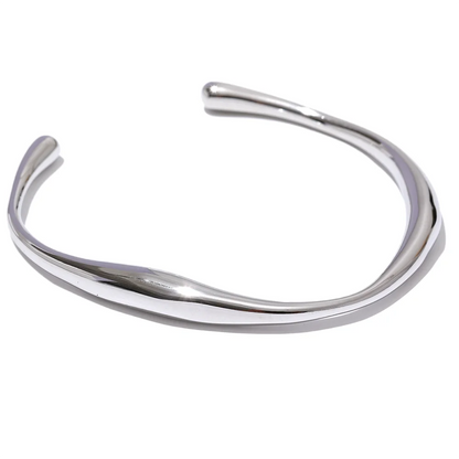Opening contemporary minimalist texture wrist bracelet - product image