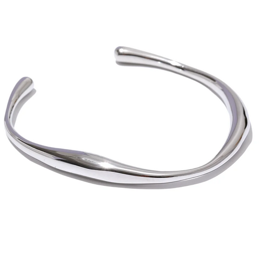 Opening contemporary minimalist texture wrist bracelet - product image