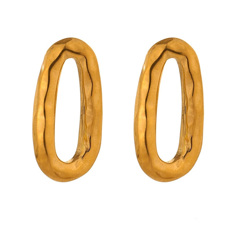 Oval abstract push-back stud earrings - product image