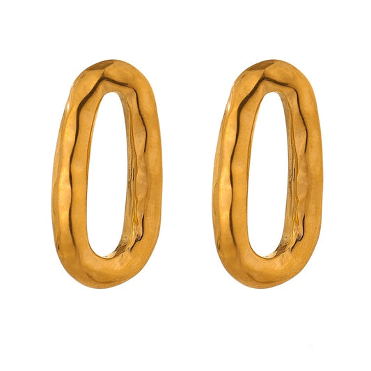 Oval abstract push-back stud earrings - product image