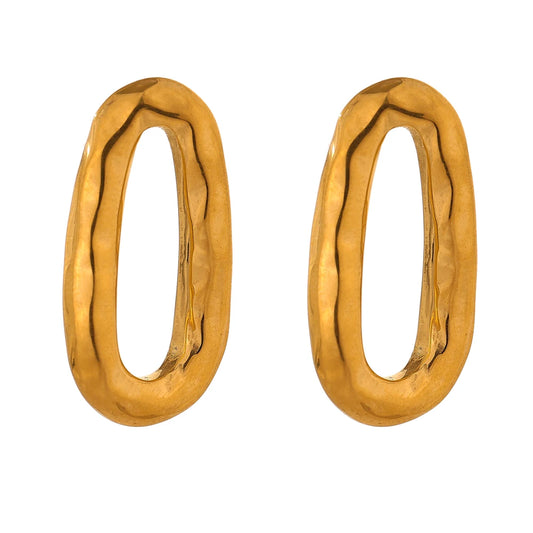 Oval abstract push-back stud earrings - product image