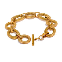 Oval Chain Toggle Clasp Unisex Statement Bracelet