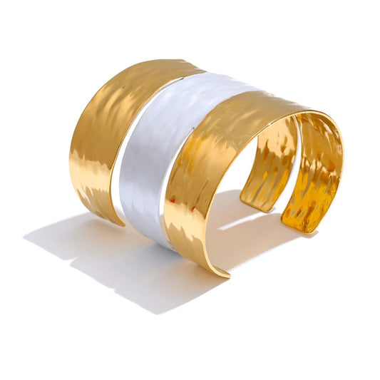 Paint layer wide large cuff bracelet bangle - product image
