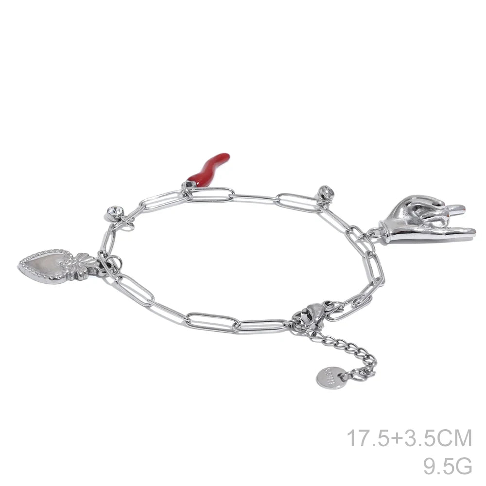 Palm chili heart contemporary pendant necklace - product image