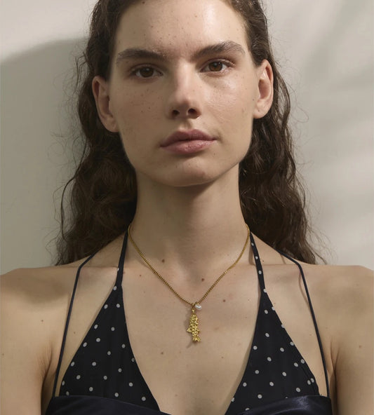 Pearl fish pendant summer vacation necklace - product image