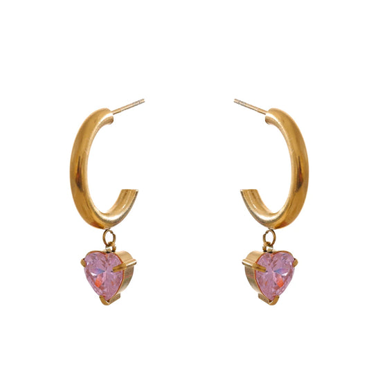 Pearl red enamel pink cz necklace earrings ring set - product image