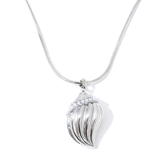 Pearls conch pendant necklace ring set - product image