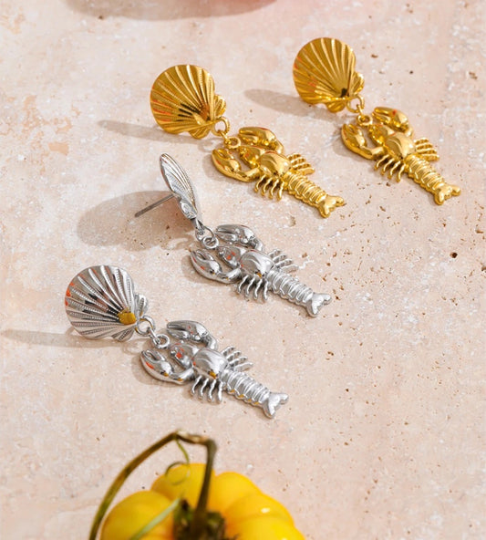 Personalized abstract shell drop earrings - product image