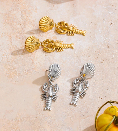 Personalized abstract shell drop earrings - product image