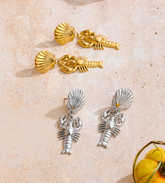 Personalized abstract shell drop earrings - product image