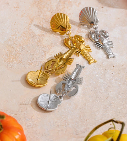 Personalized abstract shell drop earrings - product image