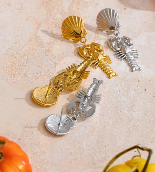 Personalized abstract shell drop earrings - product image