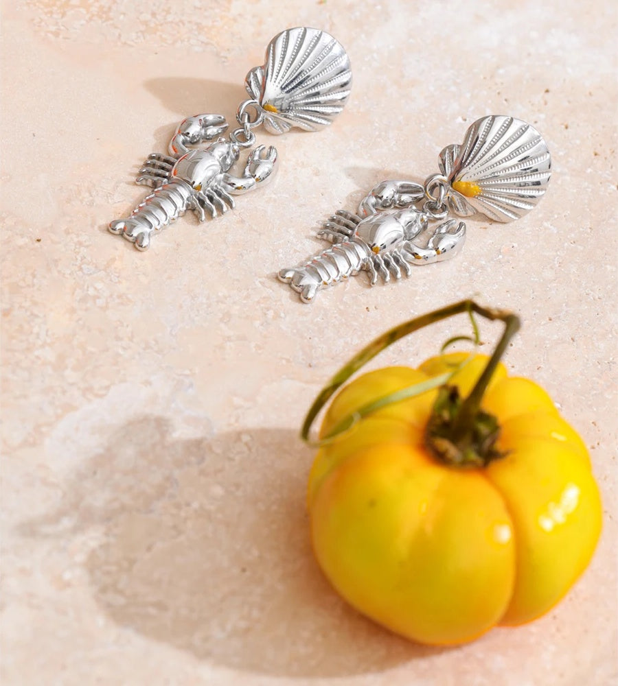 Personalized abstract shell drop earrings - product image