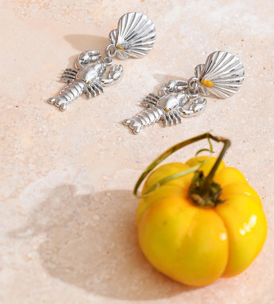 Personalized abstract shell drop earrings - product image