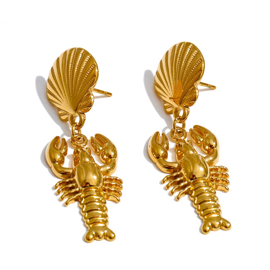 Personalized abstract shell drop earrings - product image