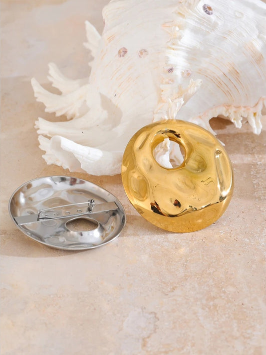 Personalized big round hammer brooch pin - product image