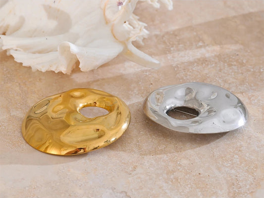 Personalized big round hammer brooch pin - product image