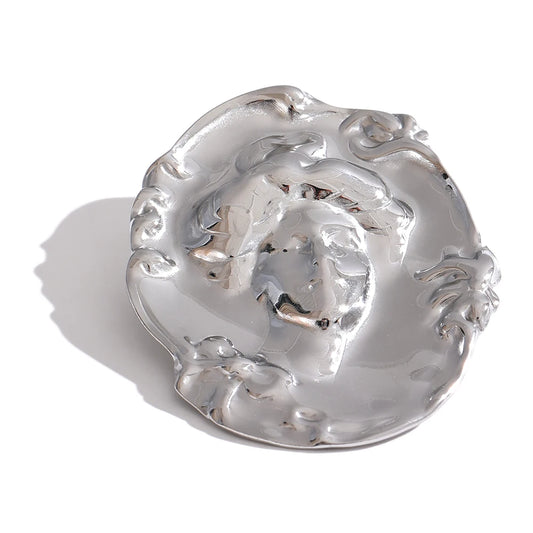 Personalized metal portrait head brooch - product image