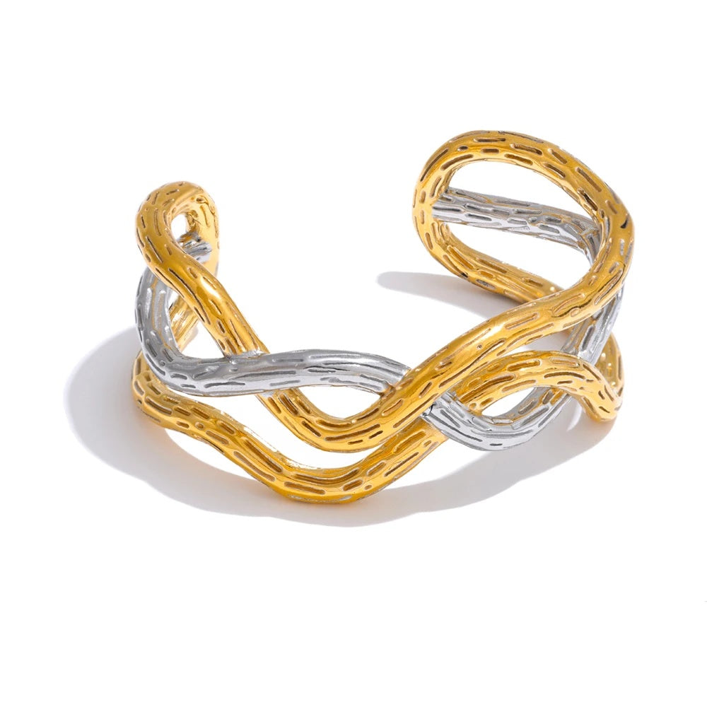 Personalized modern cuff bracelet bangle - product image