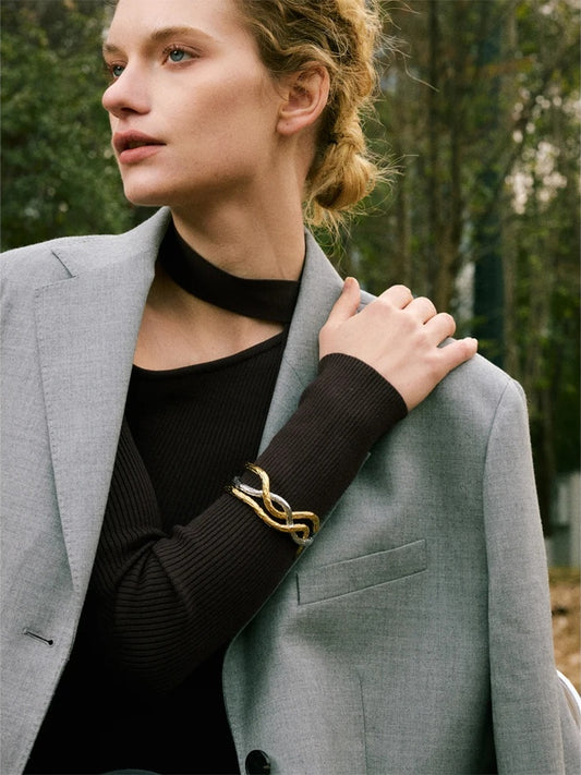 Personalized modern cuff bracelet bangle - product image