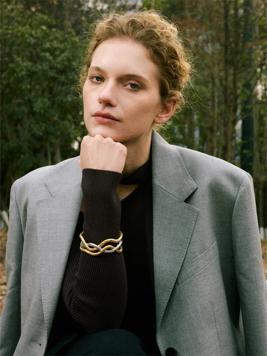 Personalized modern cuff bracelet bangle - product image