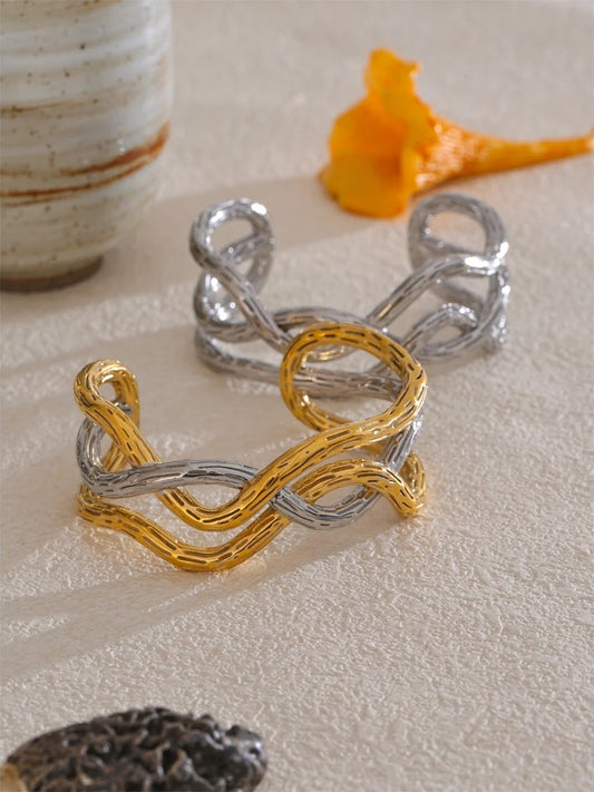 Personalized modern cuff bracelet bangle - product image