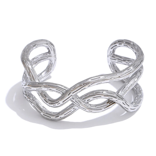 Personalized modern cuff bracelet bangle - product image