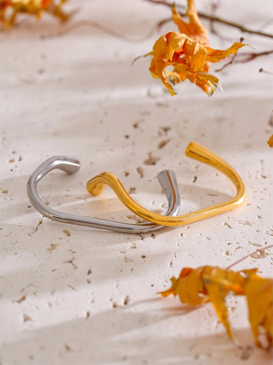Personalized two finger modern open ring - product image