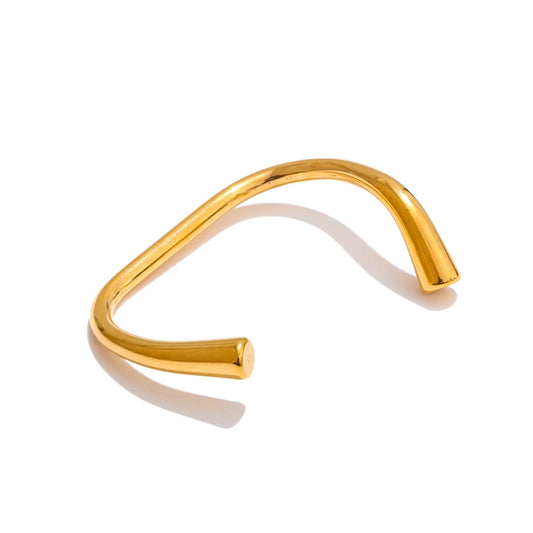 Personalized two finger modern open ring - product image