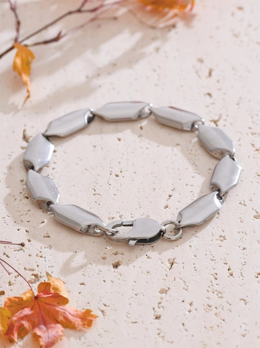 Personalized vintage silver color chain bracelet - product image