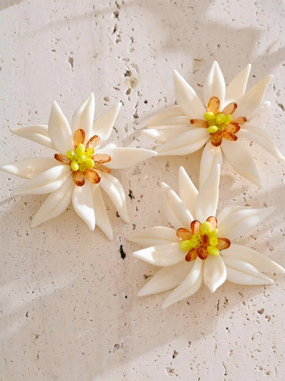 Petal flower handmade necklace bracelet earrings ring set - product image