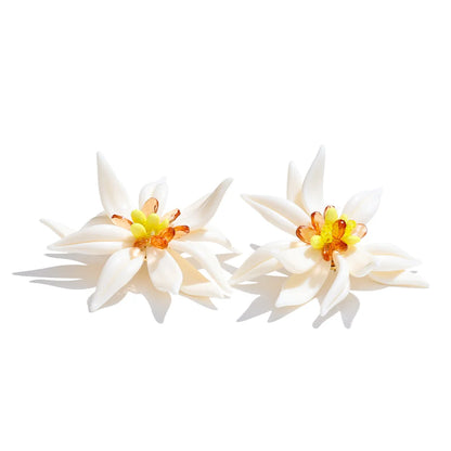 Petal flower handmade necklace bracelet earrings ring set - product image
