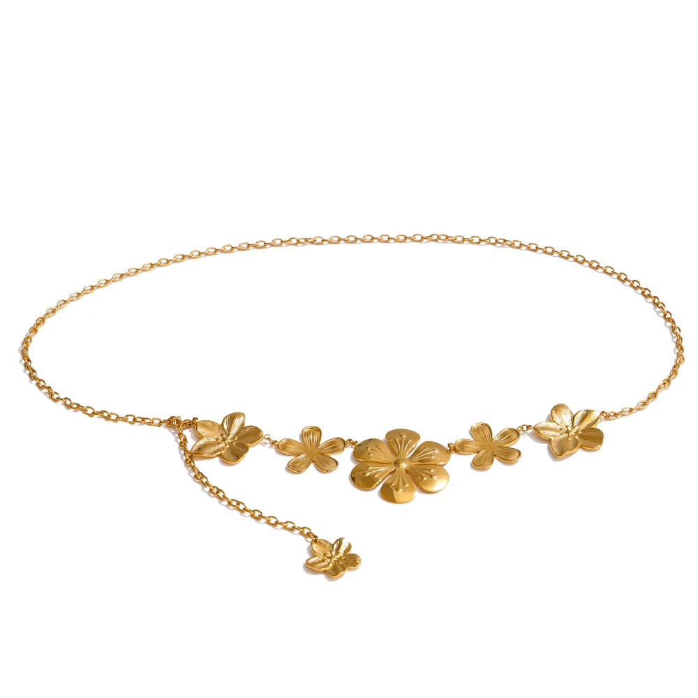 Petal flower plant waist chain belly belt - product image