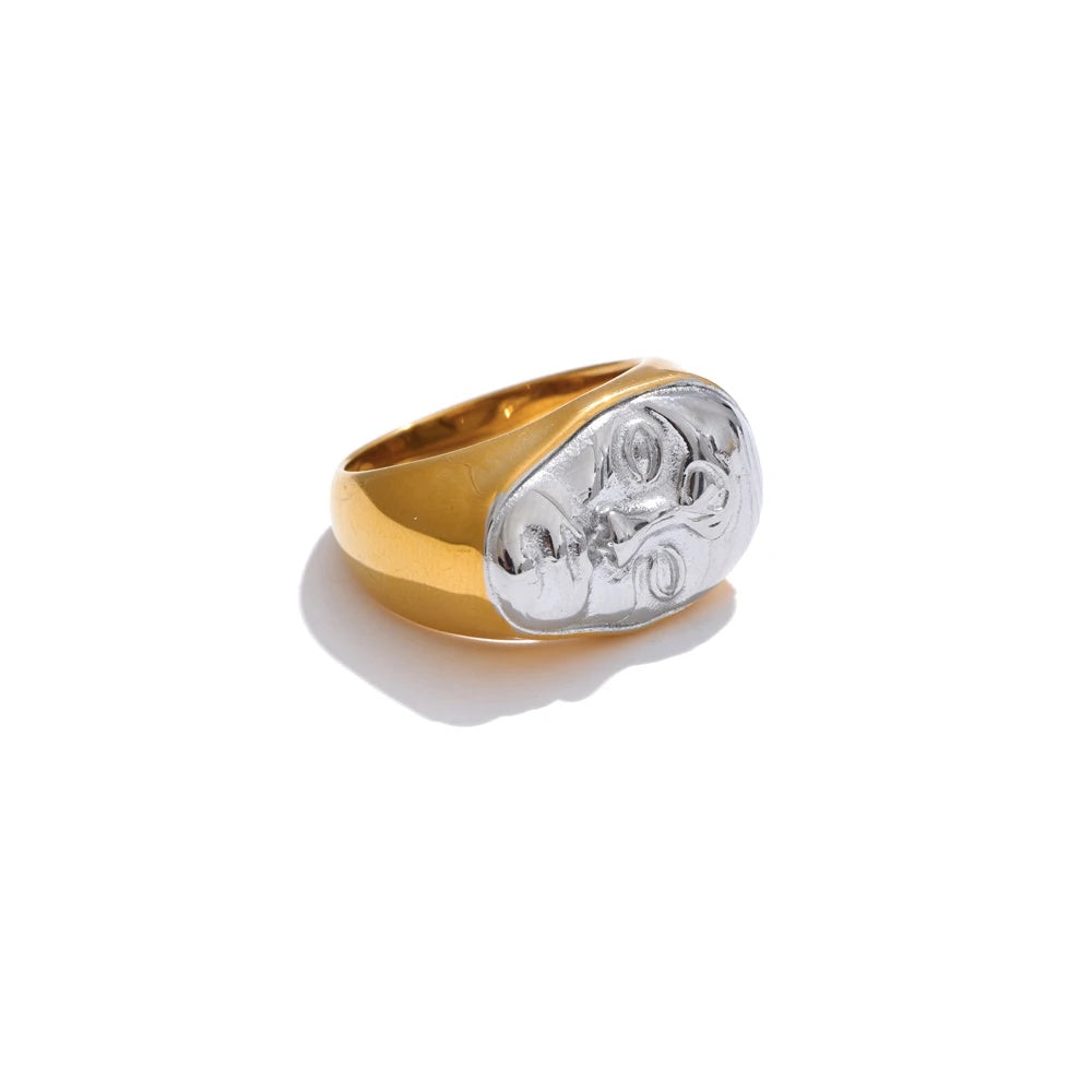 Polished face design statement fashion ring - product image