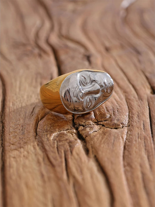 Polished face design statement fashion ring - product image
