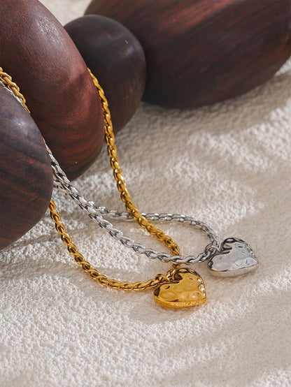 Polished heart pendant chic necklace - product image