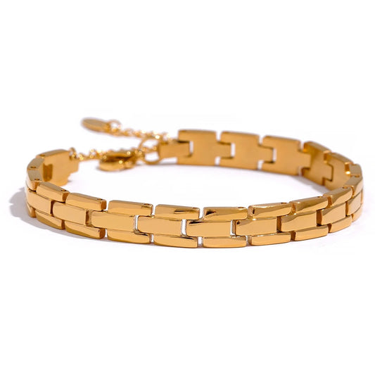Polished link chain adjustable charm bracelet - product image