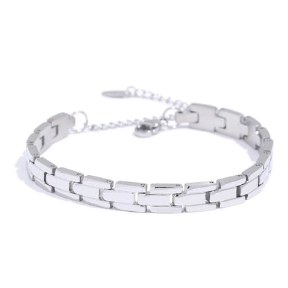 Polished link chain adjustable charm bracelet - product image