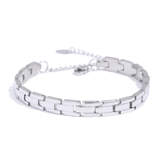 Polished link chain adjustable charm bracelet - product image