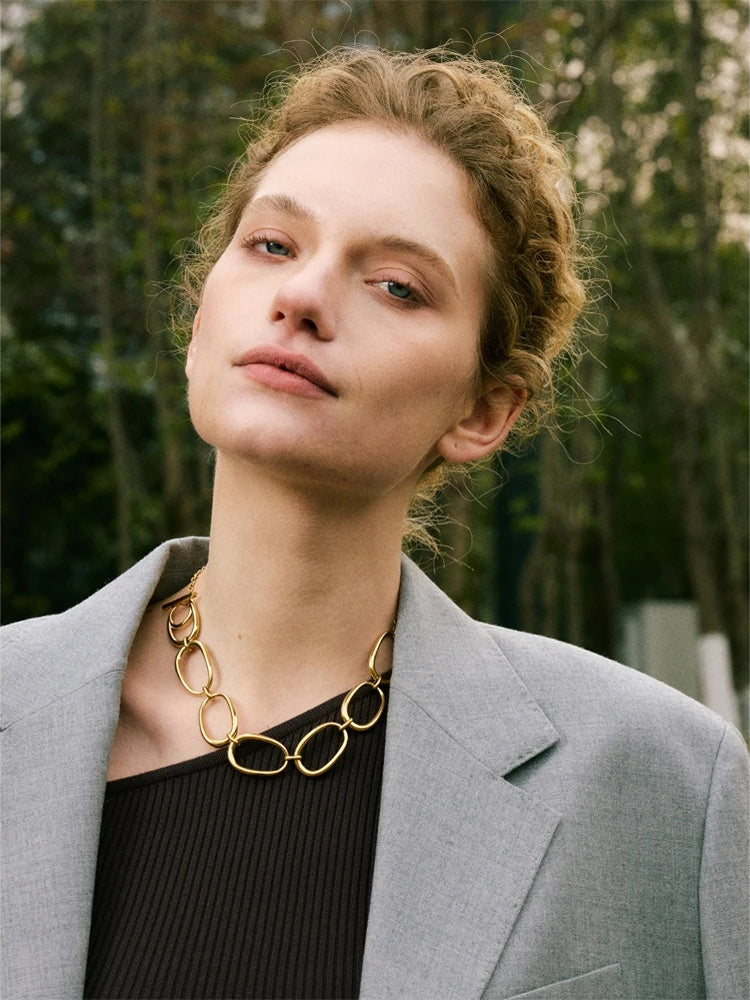 Polished minimalist chain pendant necklace gift - product image
