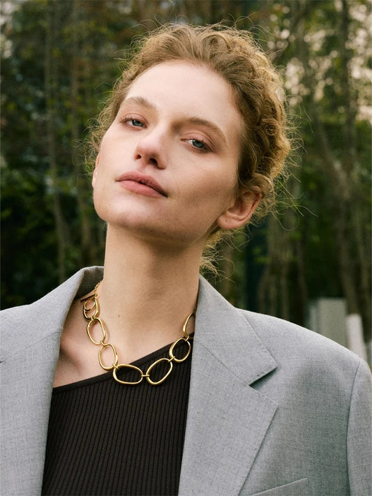 Polished minimalist chain pendant necklace gift - product image